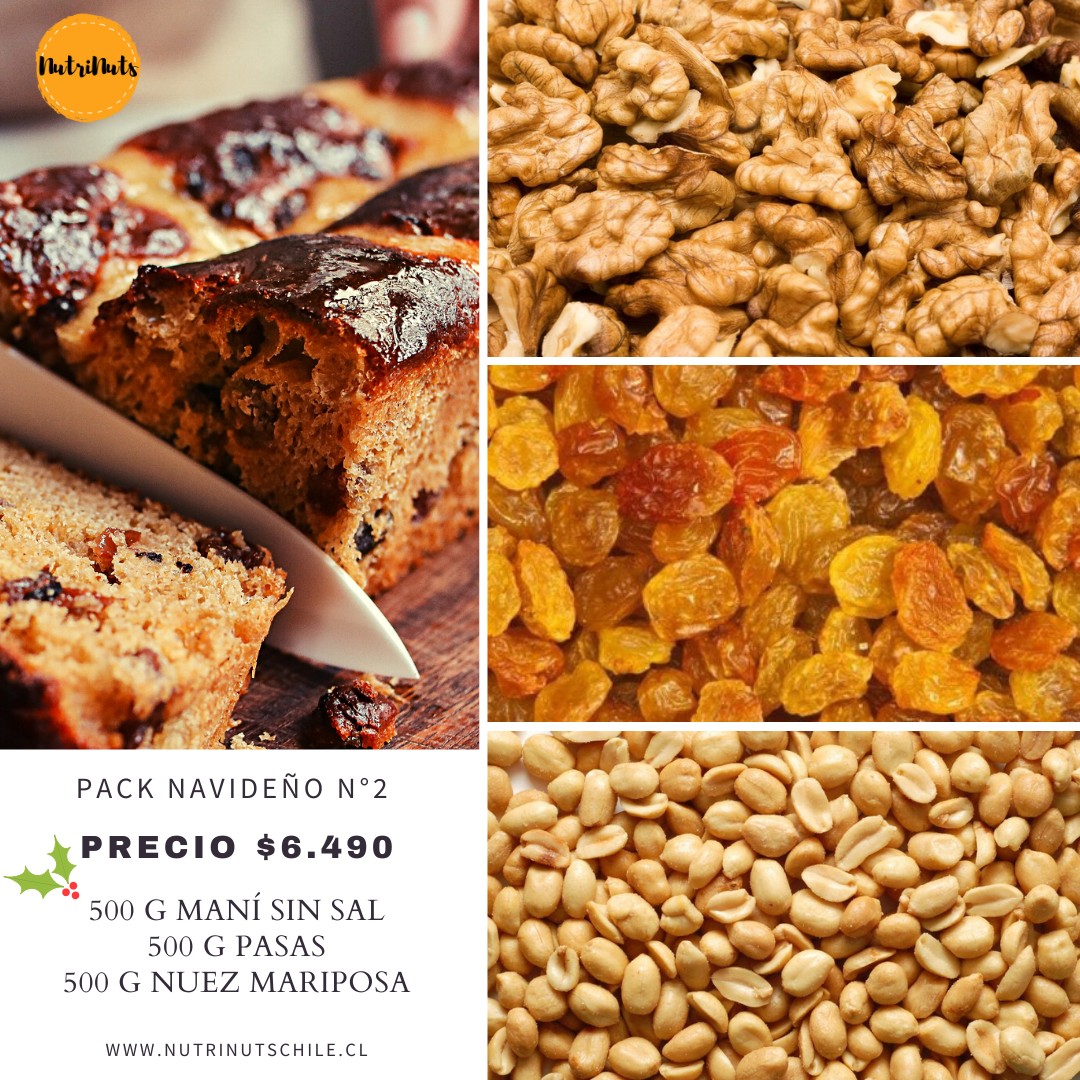 Pack Navideño N°2: Nuez -Pasas - maní