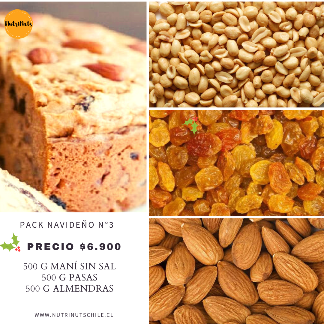 Pack Navideño N°3: Almendras - Pasas- Maní